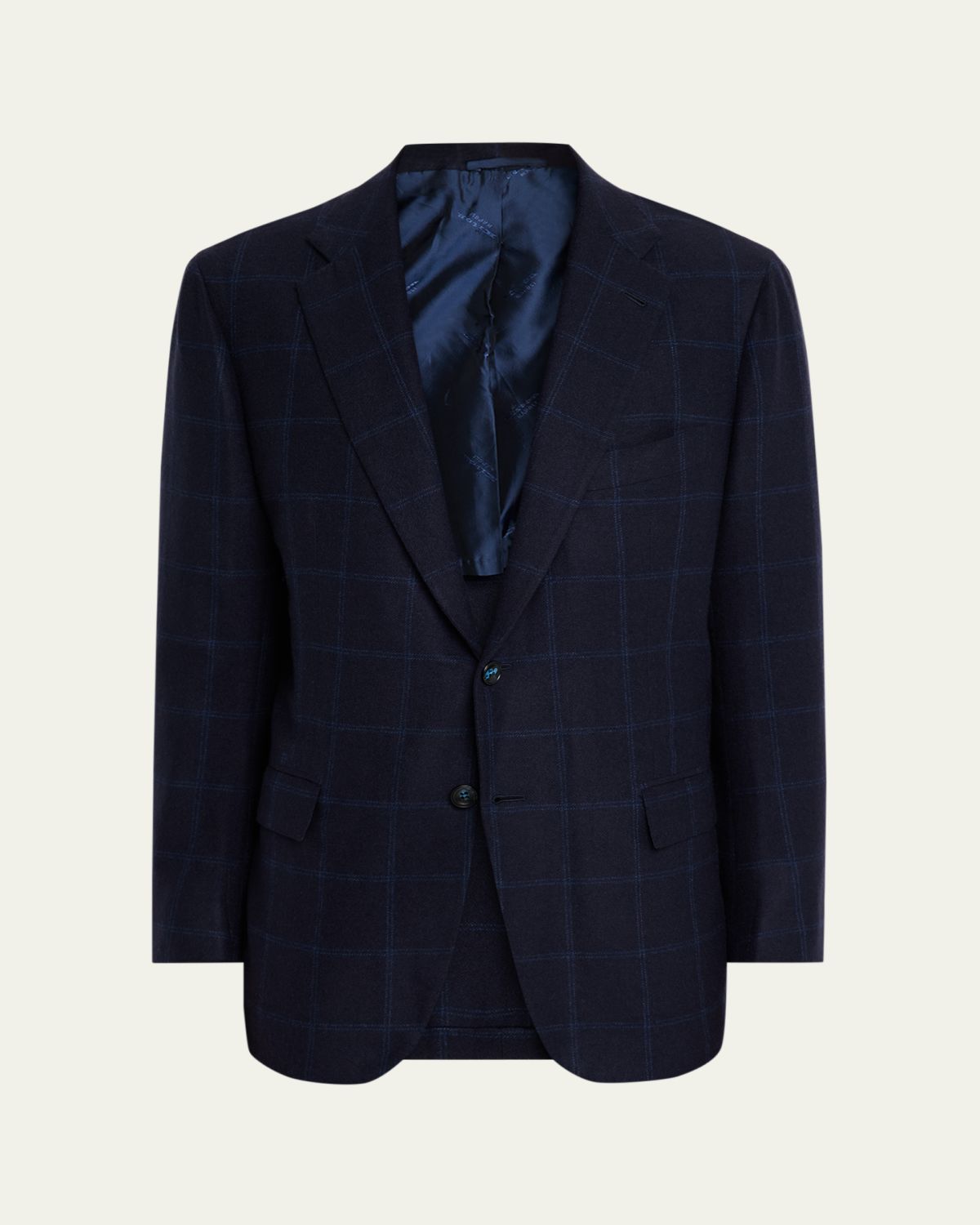 Kiton Men's Cashmere Windowpane Plaid Sport Coat