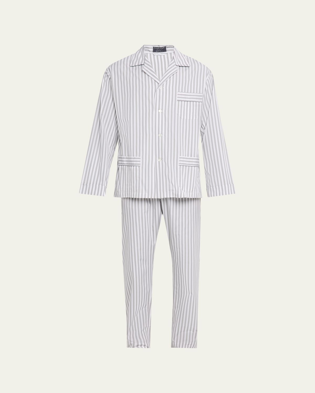 Emanuele Maffeis Men's Cotton Candy Stripe Long Pajama Set