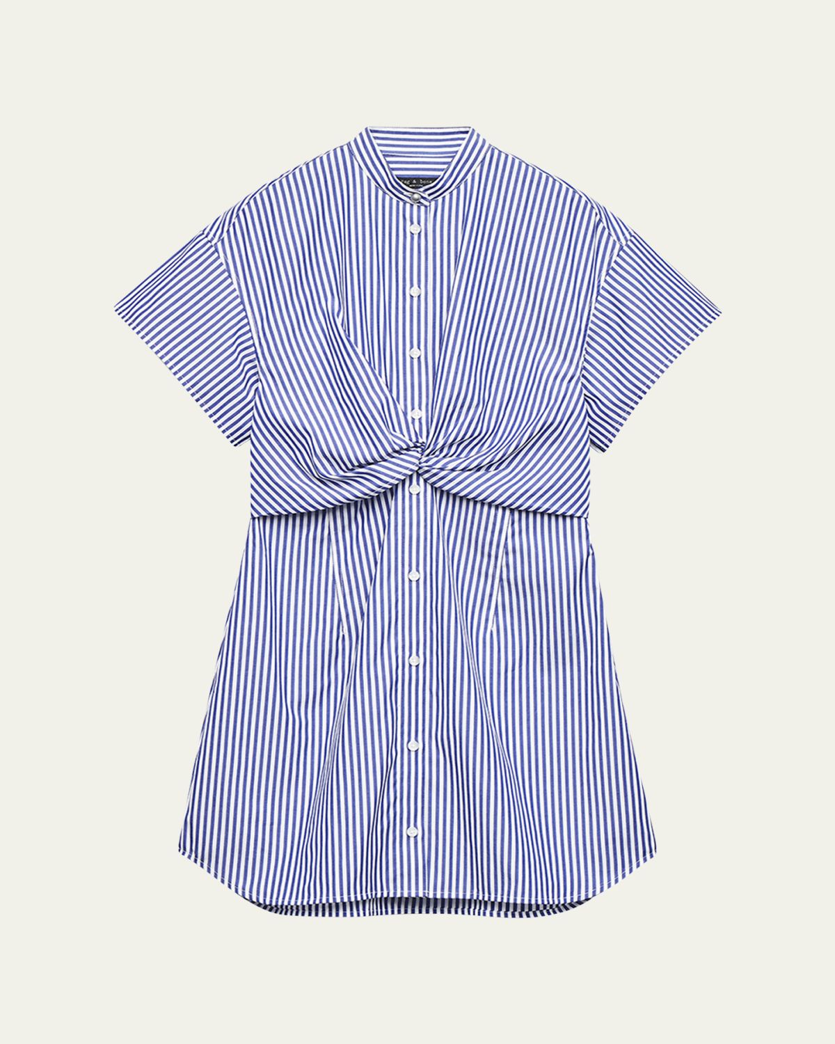 Rag & Bone Gretchen Stripe Twist-Front Dress