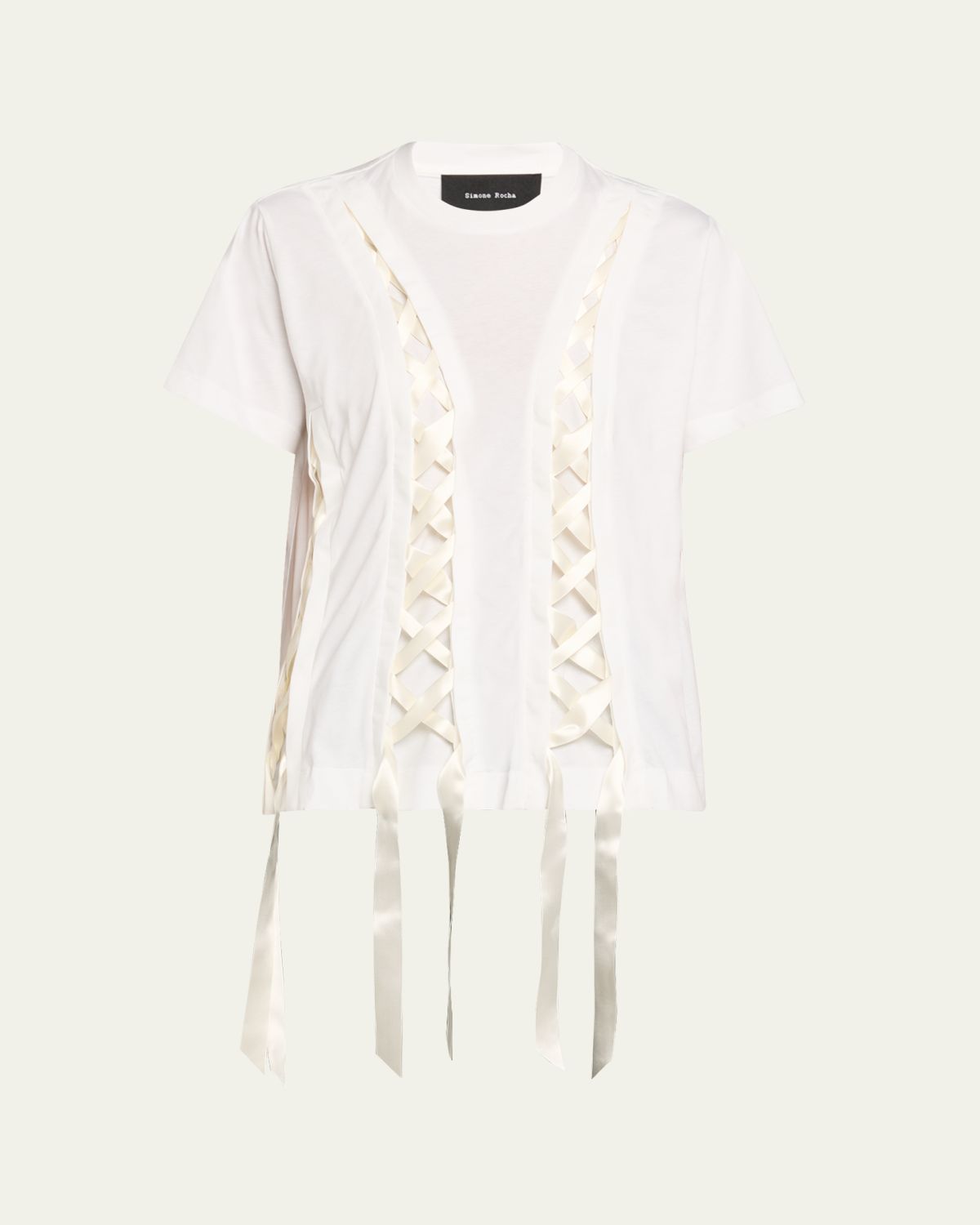 Simone Rocha Unraveling Ribbon Cotton Jersey T-Shirt