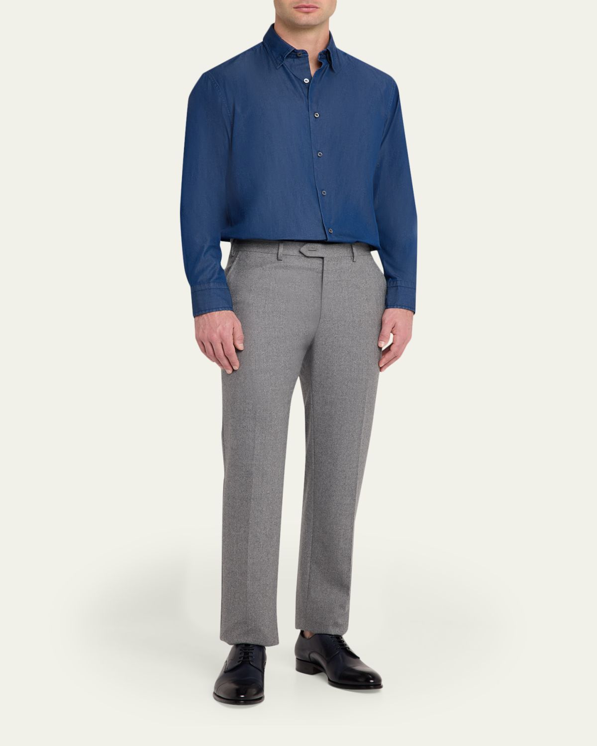 Brioni Men's Cotton Denim Casual Button-Down Shirt | Thumbnail 2 Brioni Men's Cotton Denim Casual Button-Down Shirt | Thumbnail 2