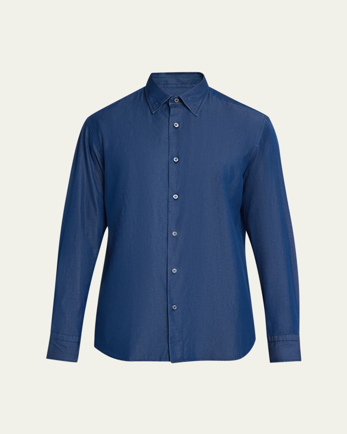 Brioni Men 's Cotton Denim Casual Button-Down Shirt