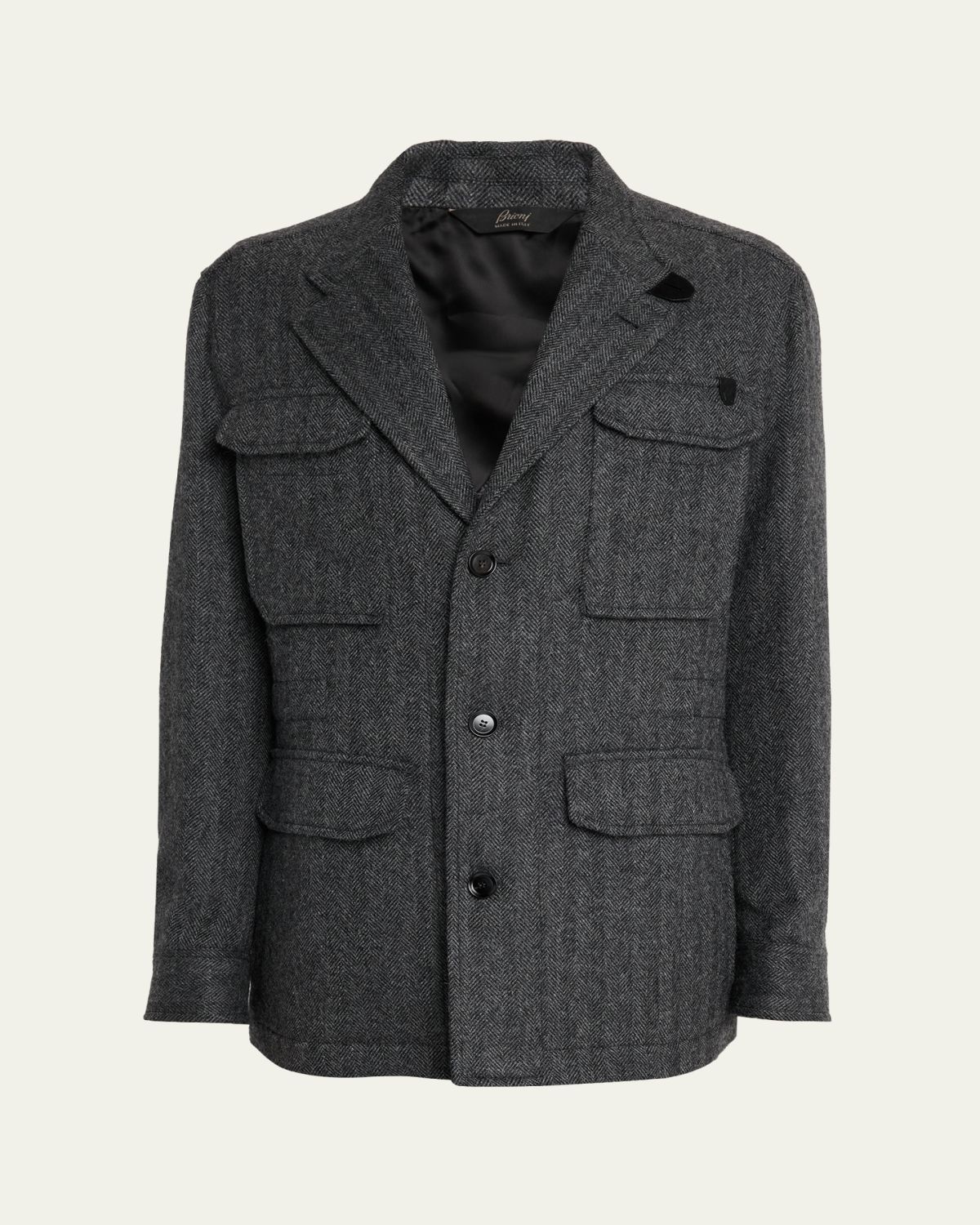 Brioni Men's Baby Alpaca Herringbone Jacket