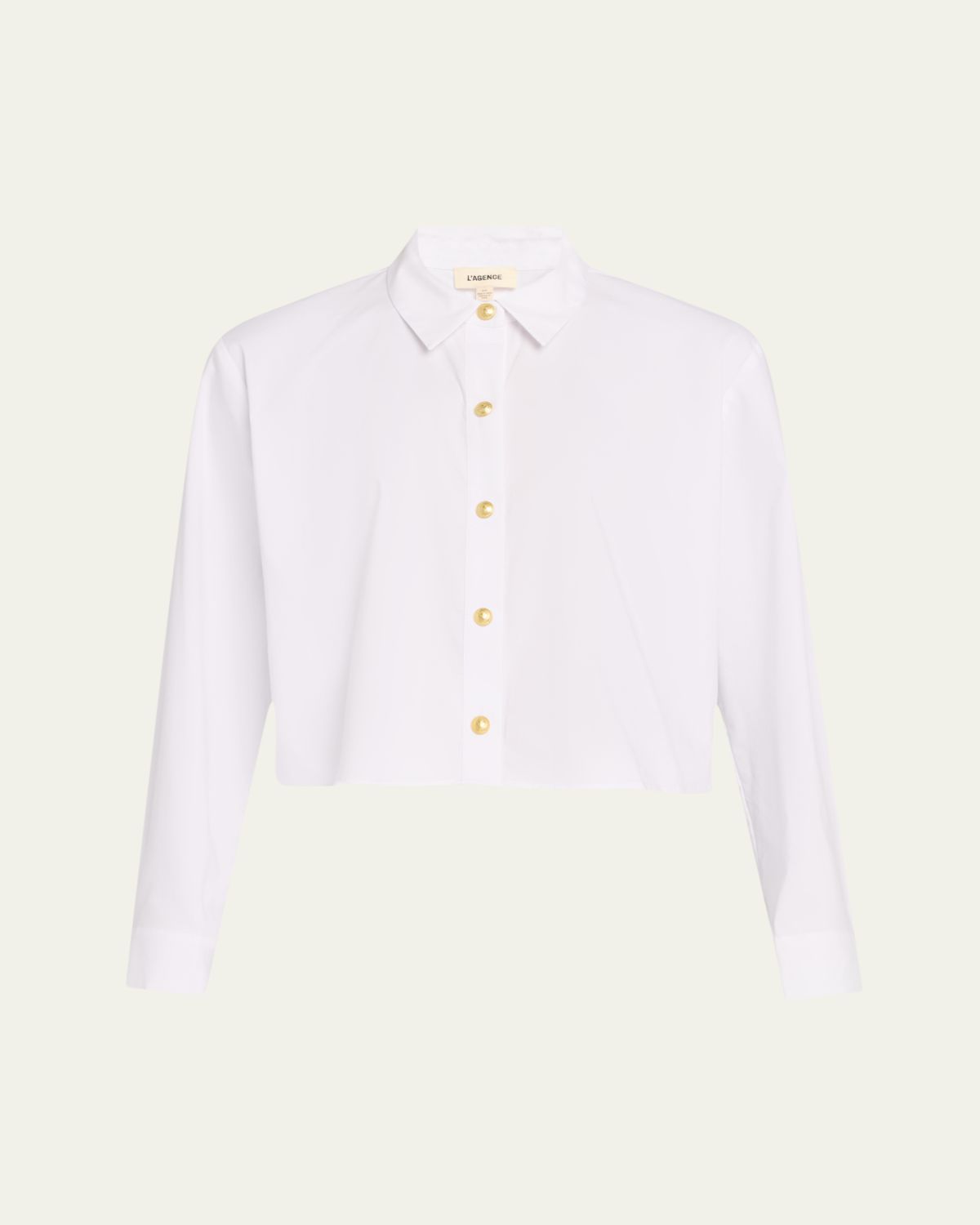 L 'Agence Cosette Cropped Button-Front Shirt