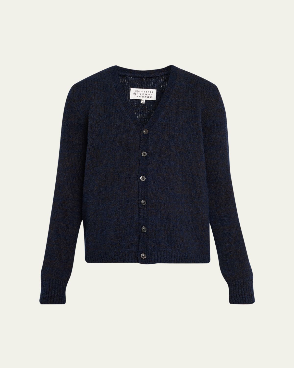 Maison Margiela Two-Toned Knit V-Neck Cardigan