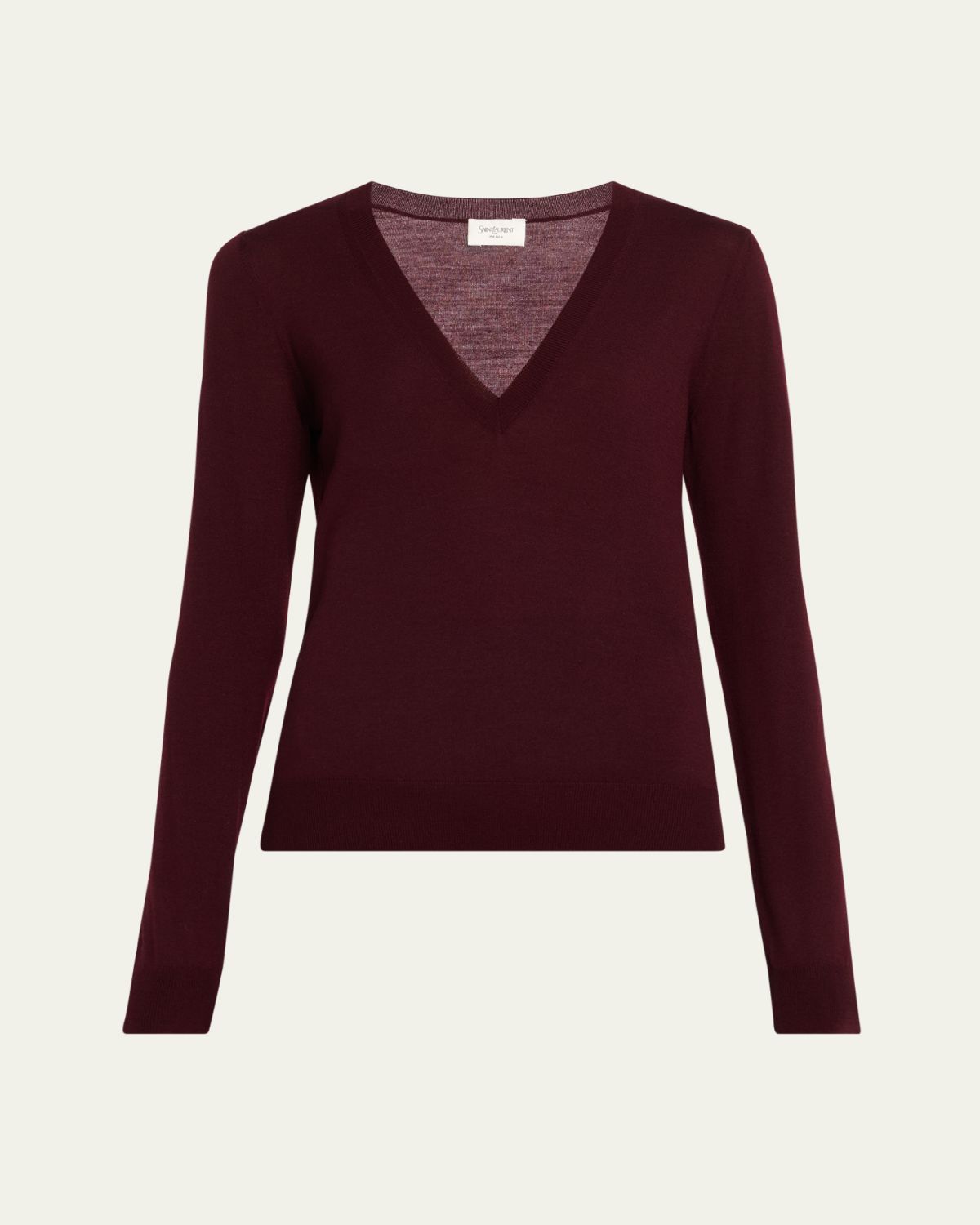 Saint Laurent Deep V-Neck Wool Sweater