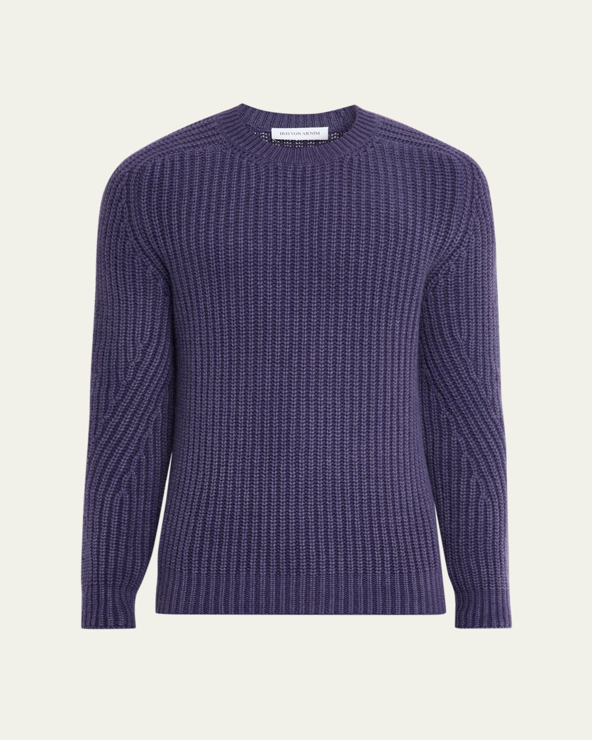 Iris Von Arnim Men's Arlington Stonewashed Cashmere Rib Crewneck Sweater