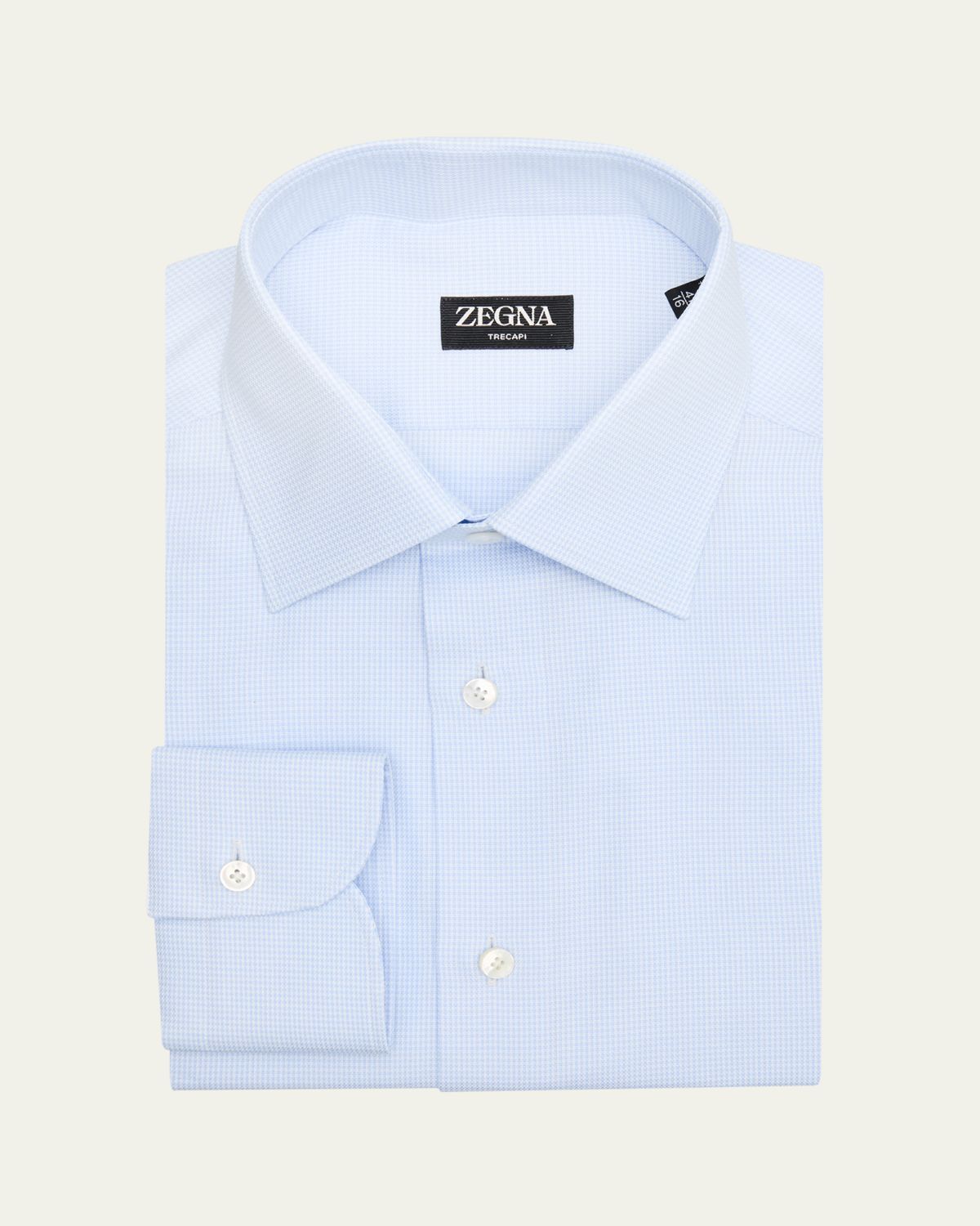 ZEGNA Men's Trecapi Cotton Micro-Houndstooth Dress Shirt