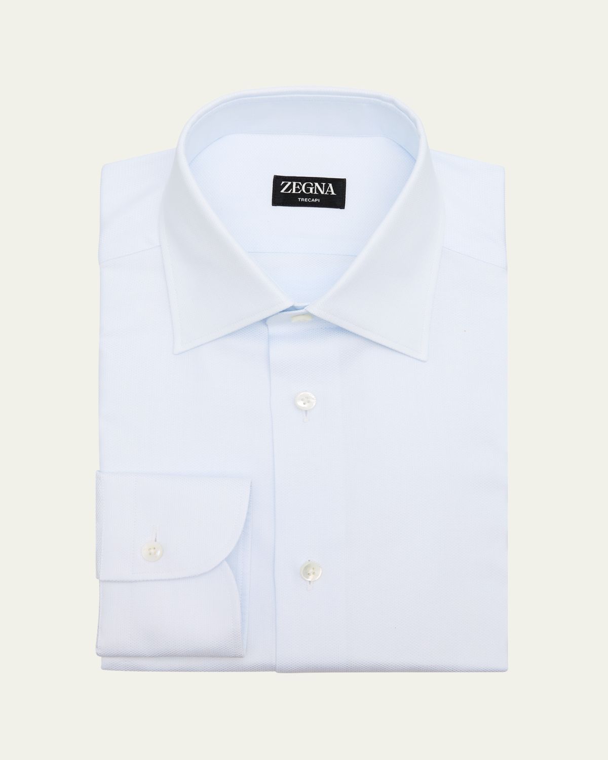 ZEGNA Men's Trecapi Textured Cotton Dress Shirt