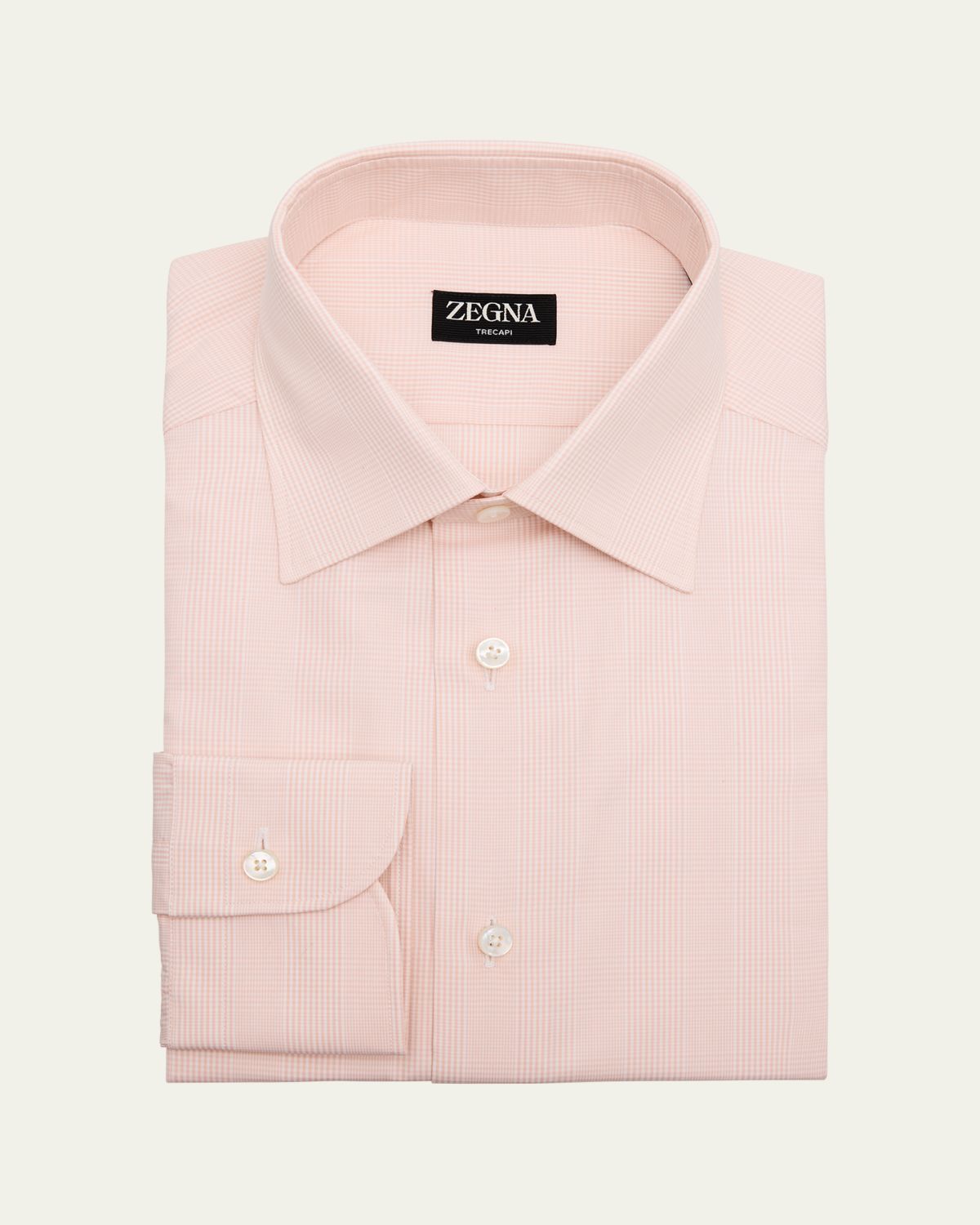 ZEGNA Men's Trecapi Cotton Tonal Plaid Dress Shirt