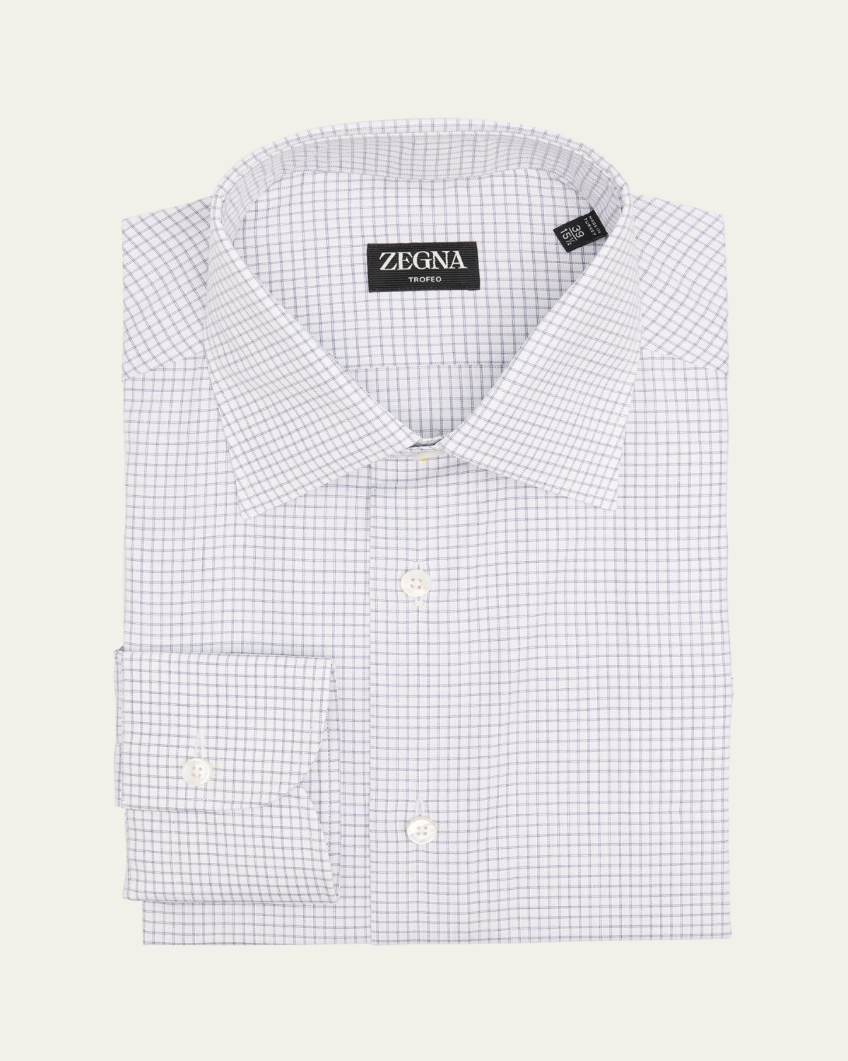 ZEGNA Men's Trofeo Cotton Grid Check Dress Shirt