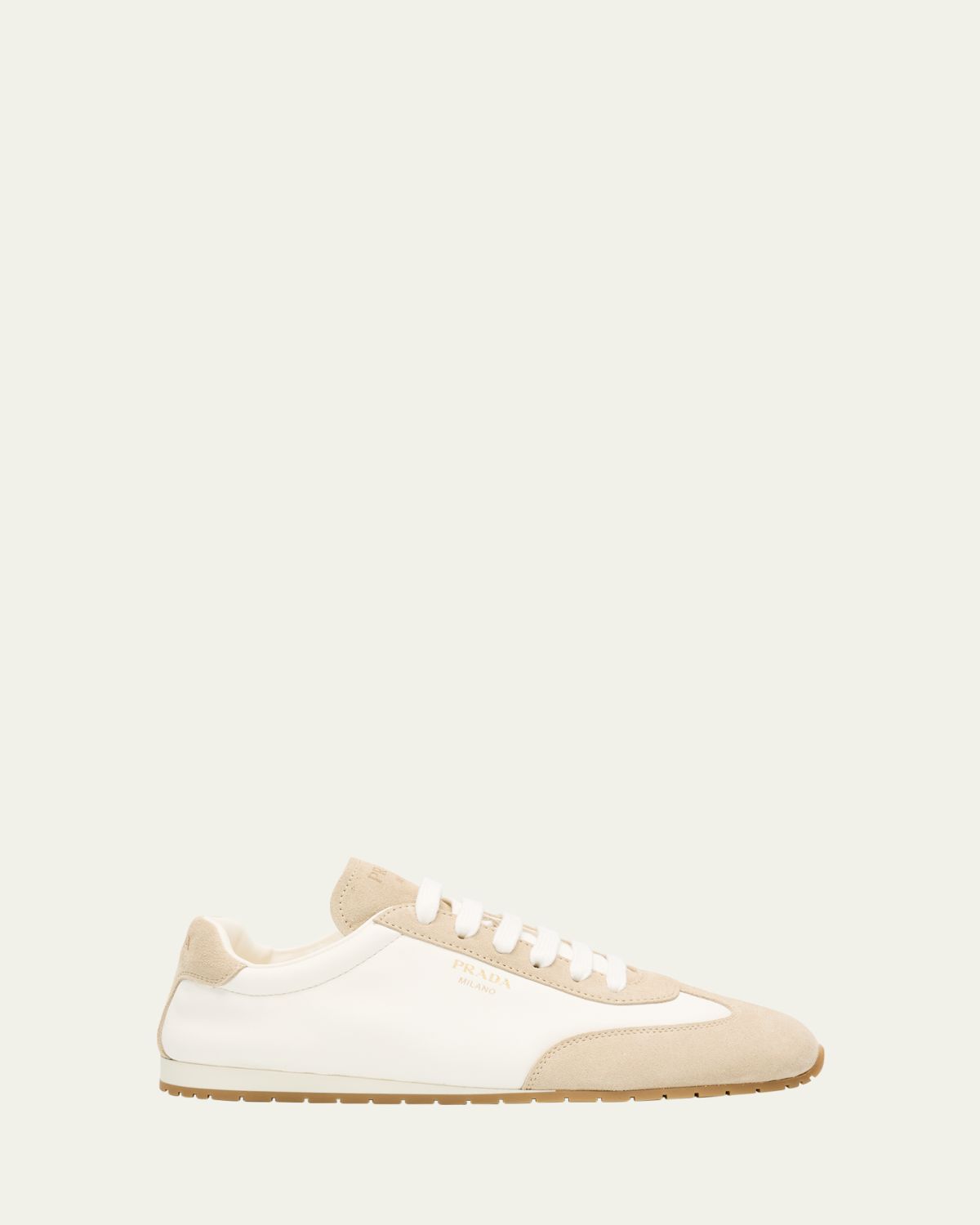 Prada Suede and Leather Low-Top Sneakers