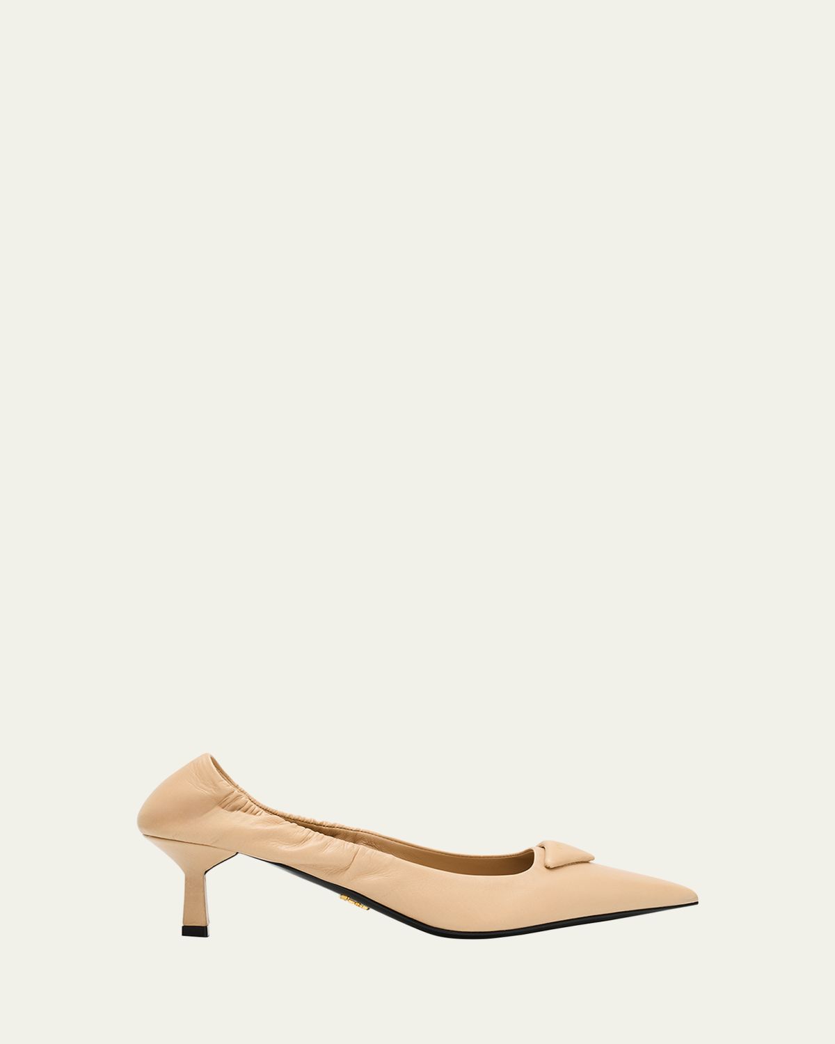 Prada Triangle Logo Leather Pumps