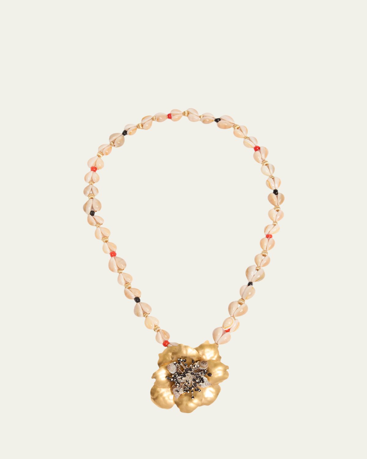 Valentino Garavani Jardin Aquatique Shell Flower Pendant Necklace