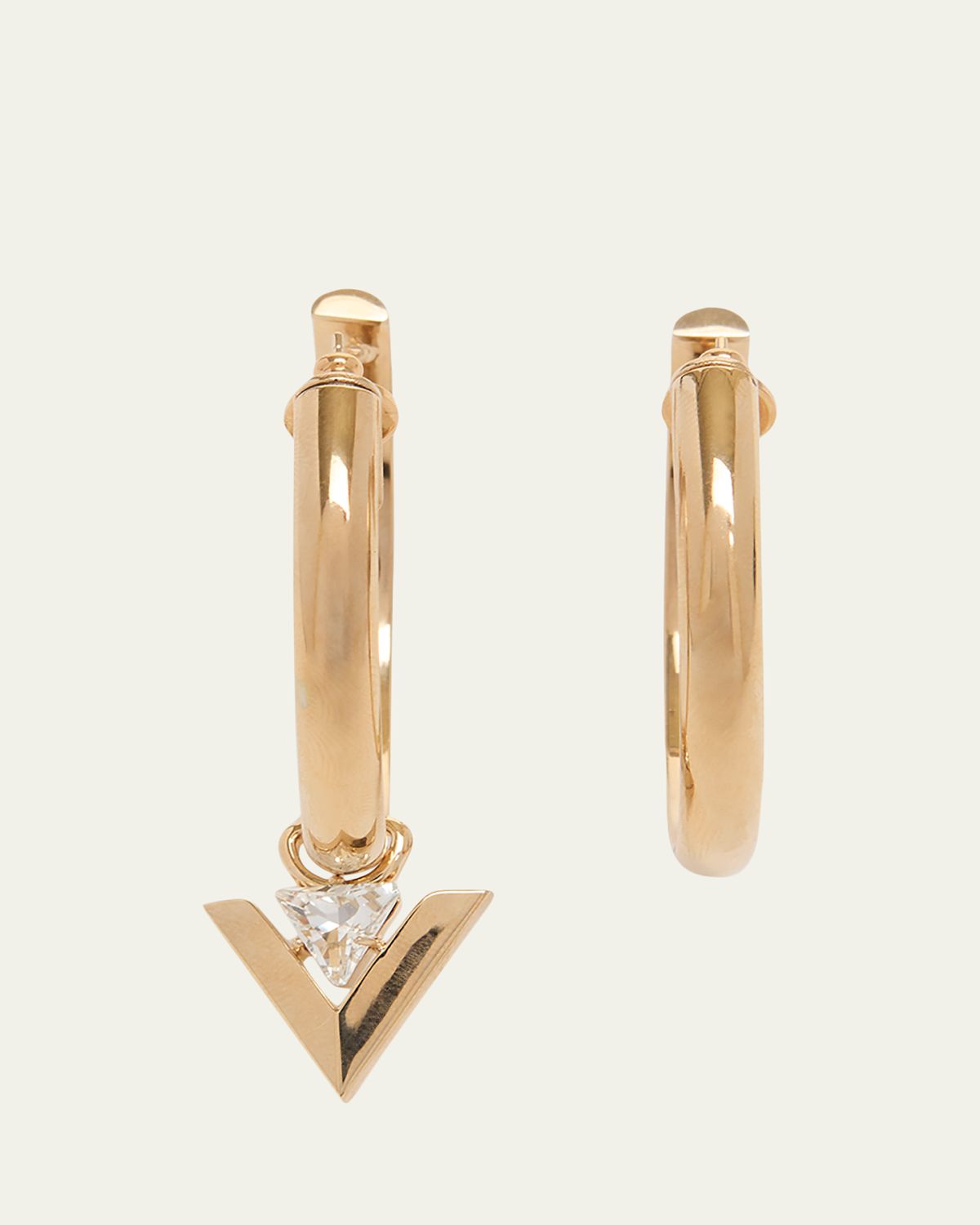 Valentino Garavani Je Les V Metal and Crystal Hoop Earrings