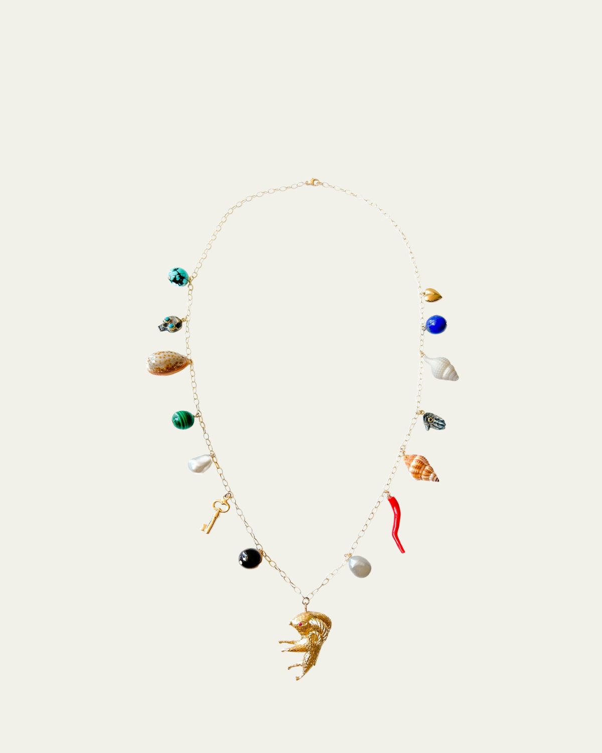 Haute Victoire Ram Multi Charm Necklace