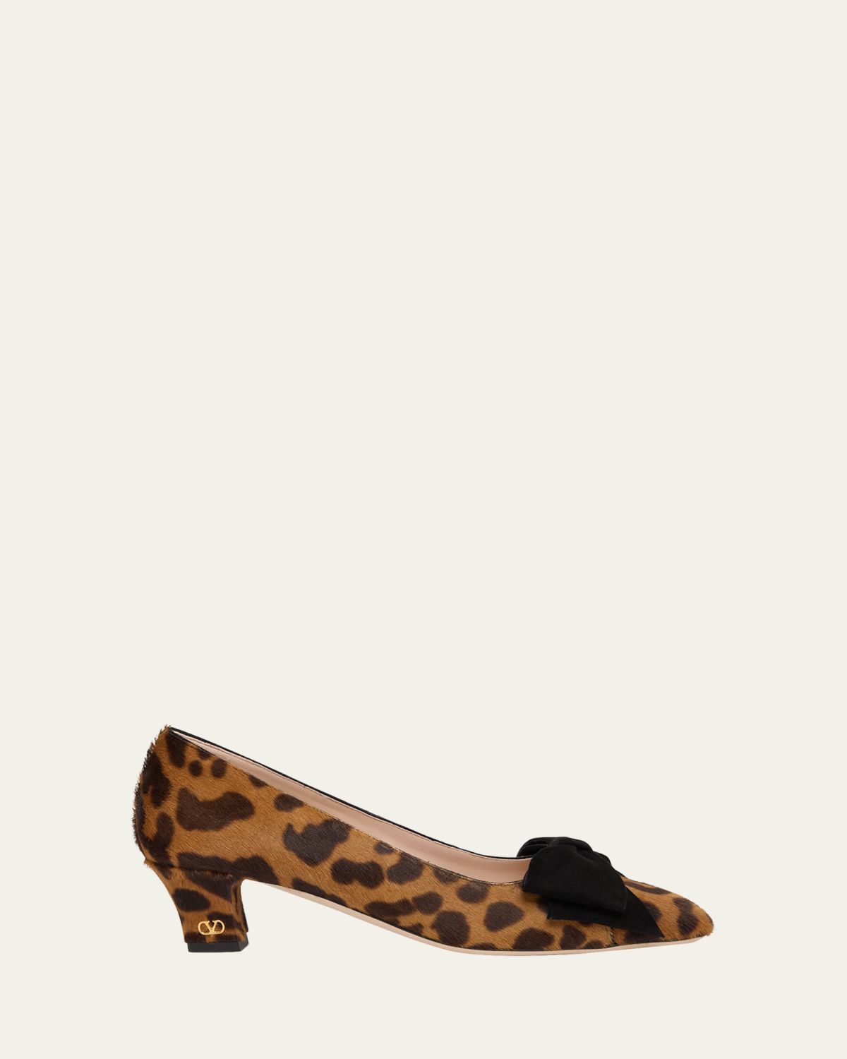 Valentino Garavani Bowow Leopard Calf Hair Pumps
