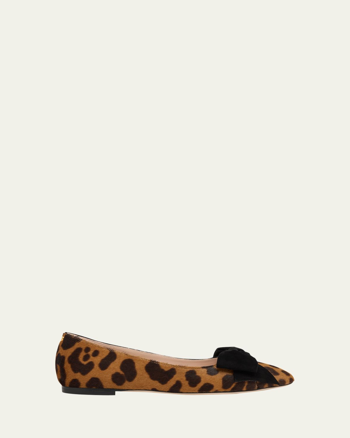 Valentino Garavani Bowow Leopard Calf Hair Ballerina Flats