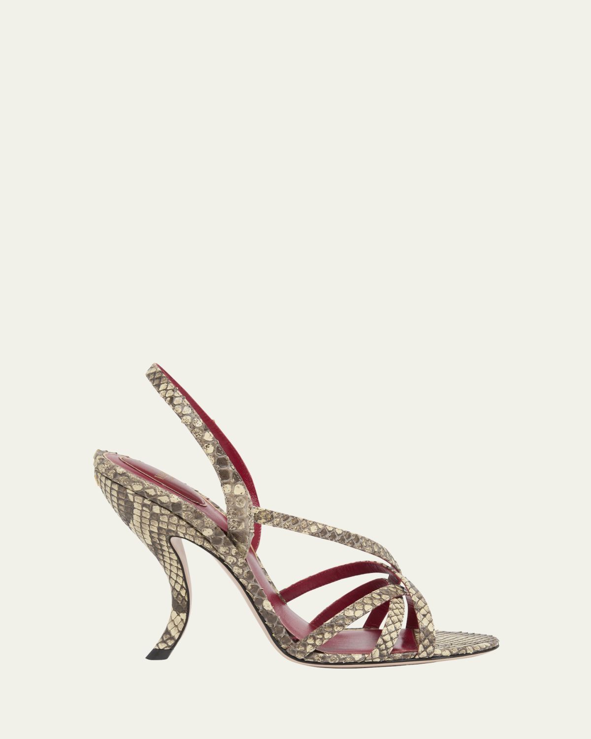 Valentino Garavani Fetishique Snakeskin Strappy Sandals