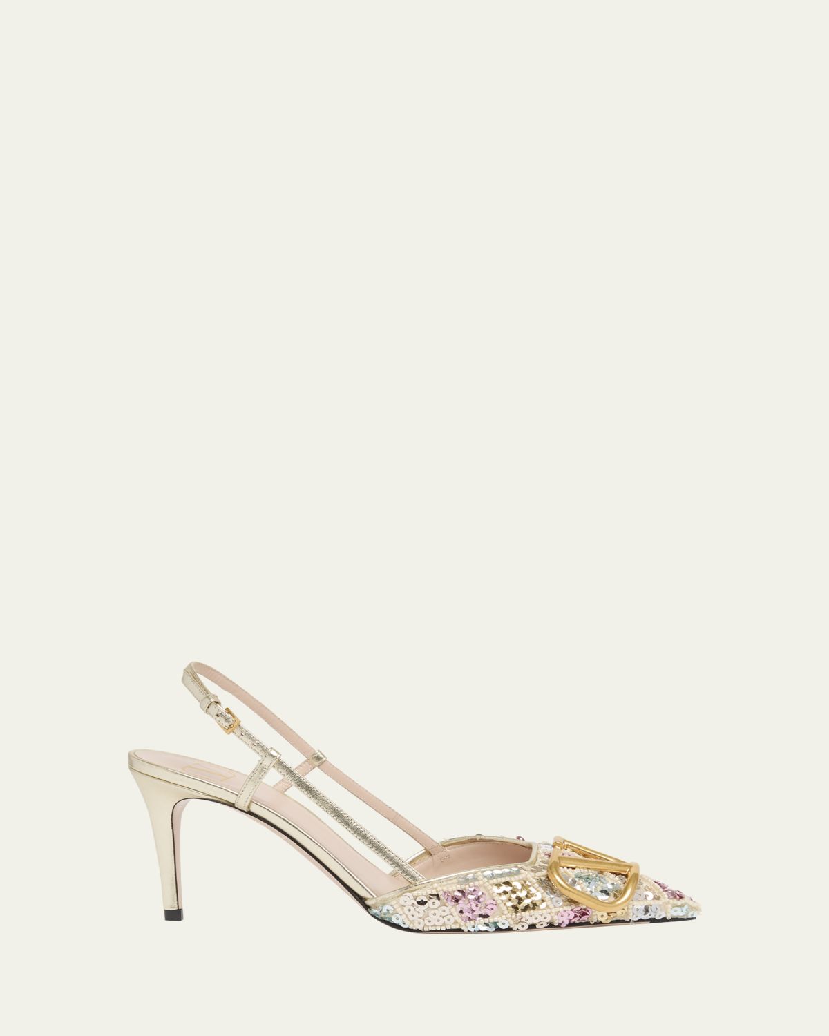 Valentino Garavani VLogo Signature Sequined Beaded Slingback Pumps