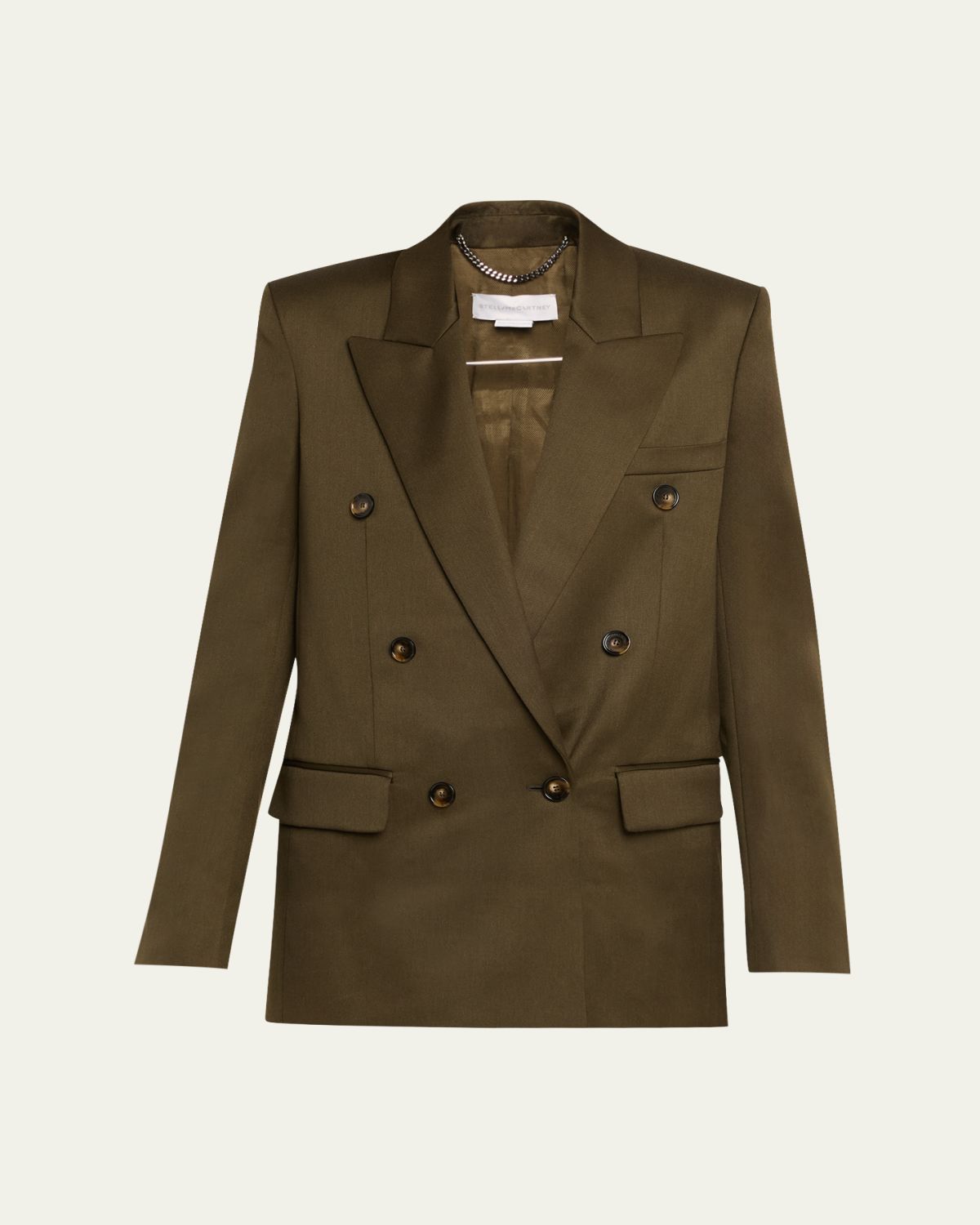 Stella McCartney Shiny Wool Double-Breasted Jacket