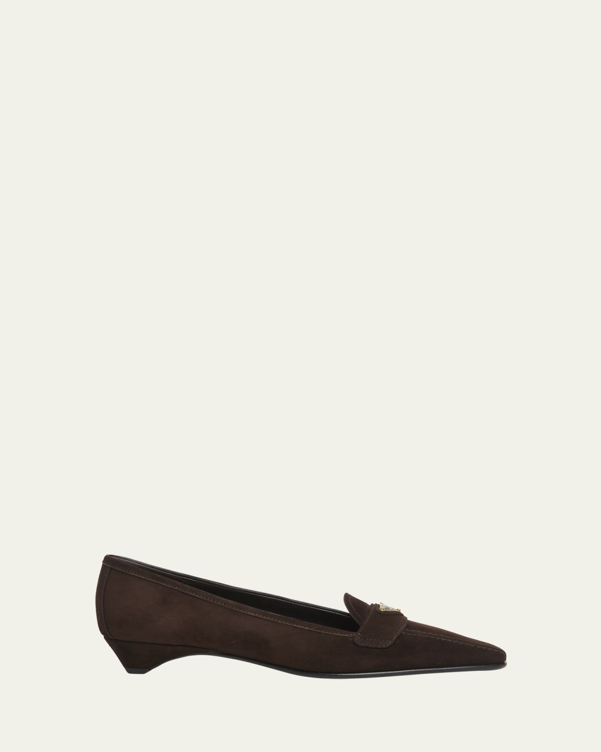 Prada Suede Pointed-Toe Loafers