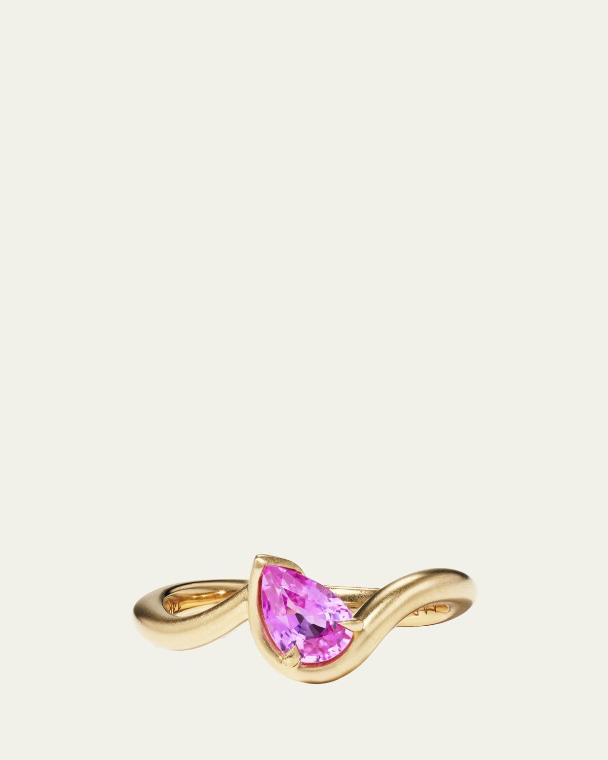 Aaryah BB Thelma Power Pinky Ring in 14K Gold and Pink Sapphire
