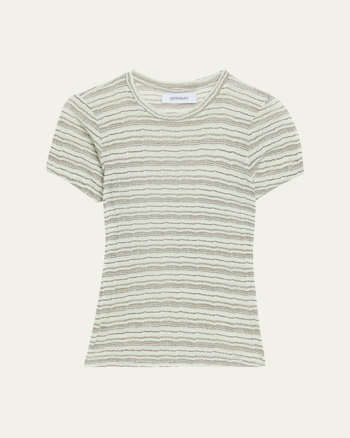 SPRWMN Multi-Striped Crewneck Baby Tee | Thumbnail 6 SPRWMN Multi-Striped Crewneck Baby Tee | Thumbnail 6