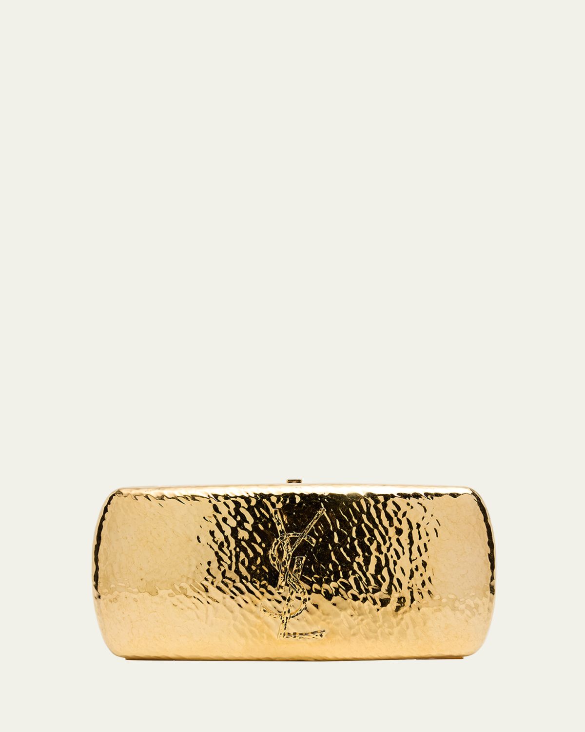 Saint Laurent Cassandre Martele YSL Clutch Bag in Hammered Metal