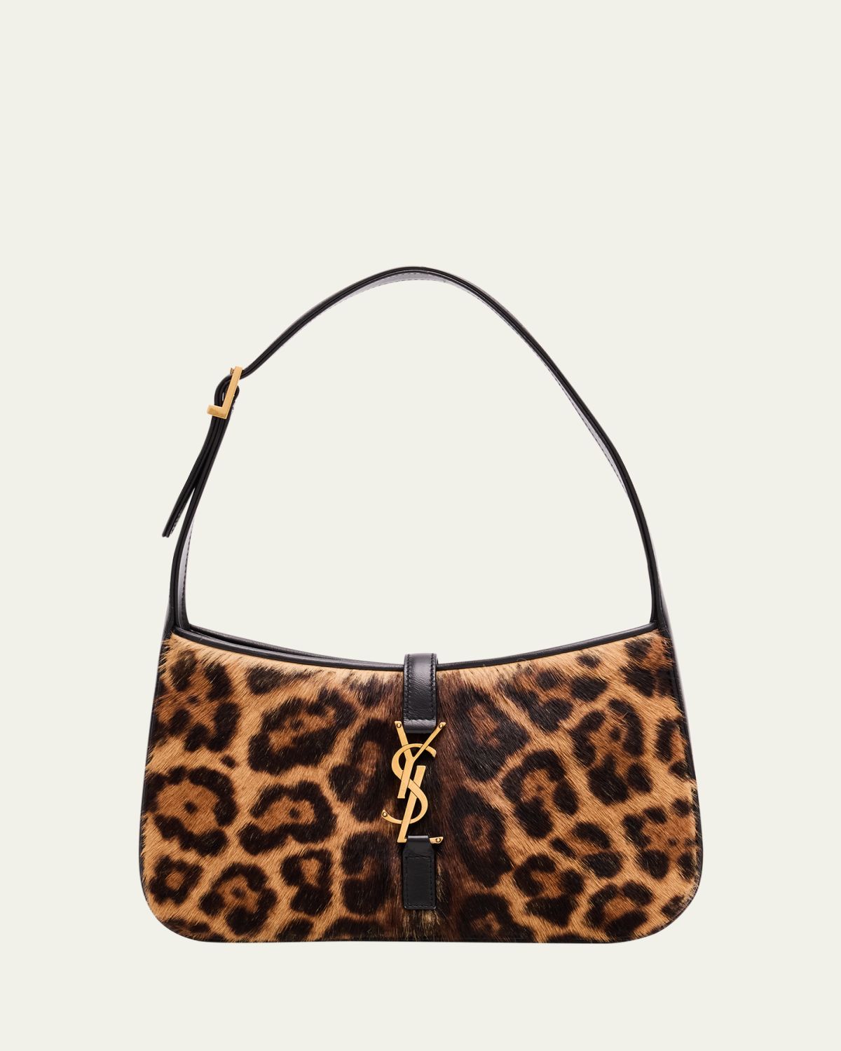 Saint Laurent Le 5 A 7 Shoulder Bag in Leopard-Print Calf Hair