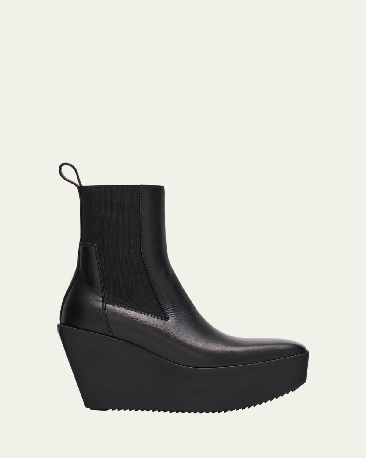 Rick Owens Sliver Leather Platform Beatle Boots