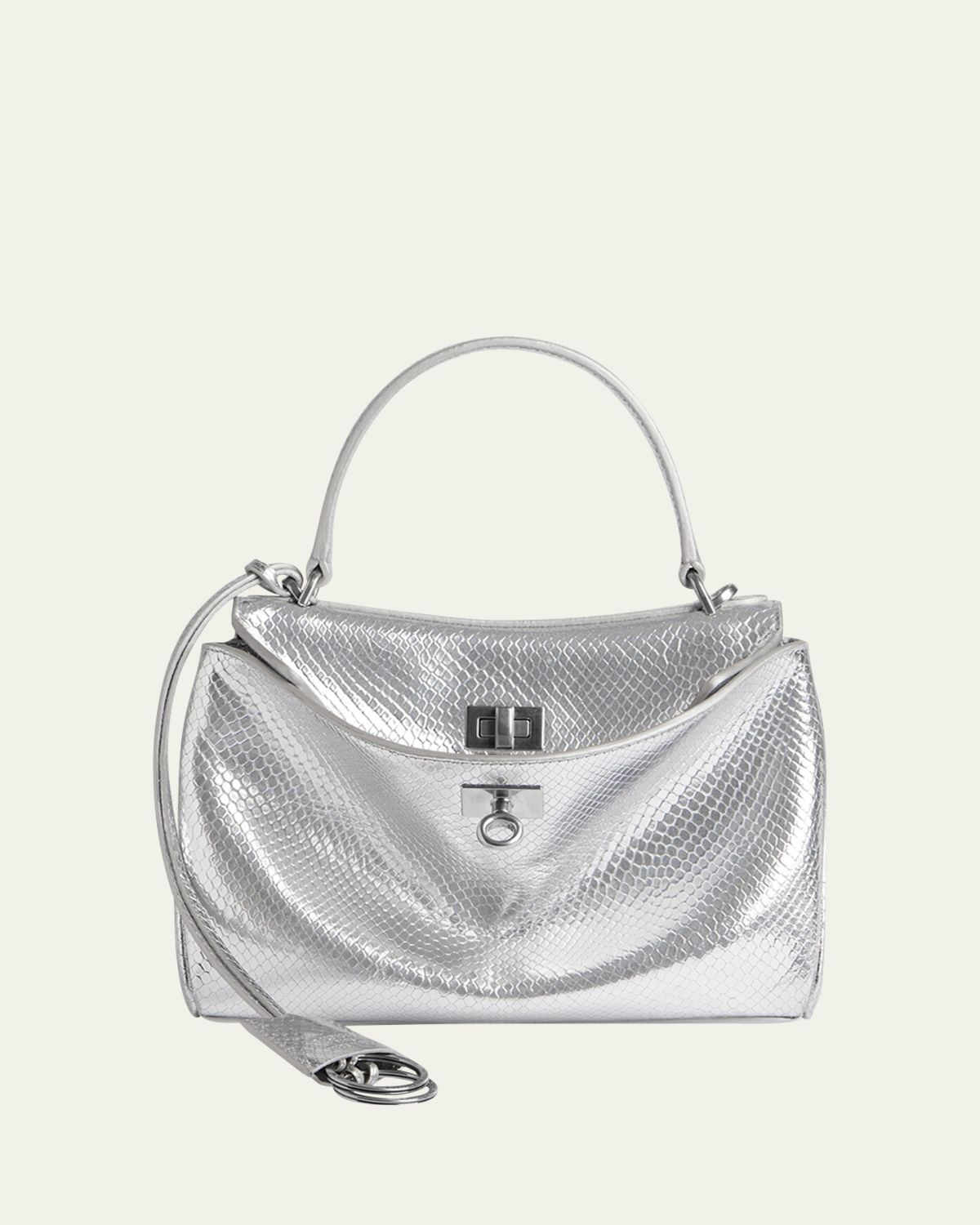 Balenciaga Rodeo Mini Python-Embossed Leather Crossbody Bag