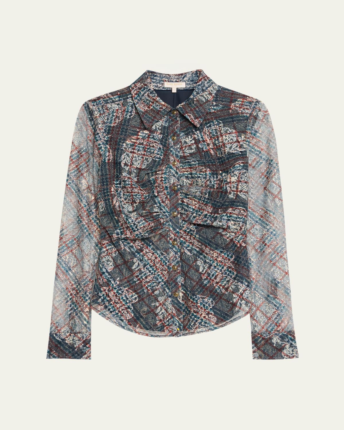 Ramy Brook Plaid Hamilton Button-Front Blouse