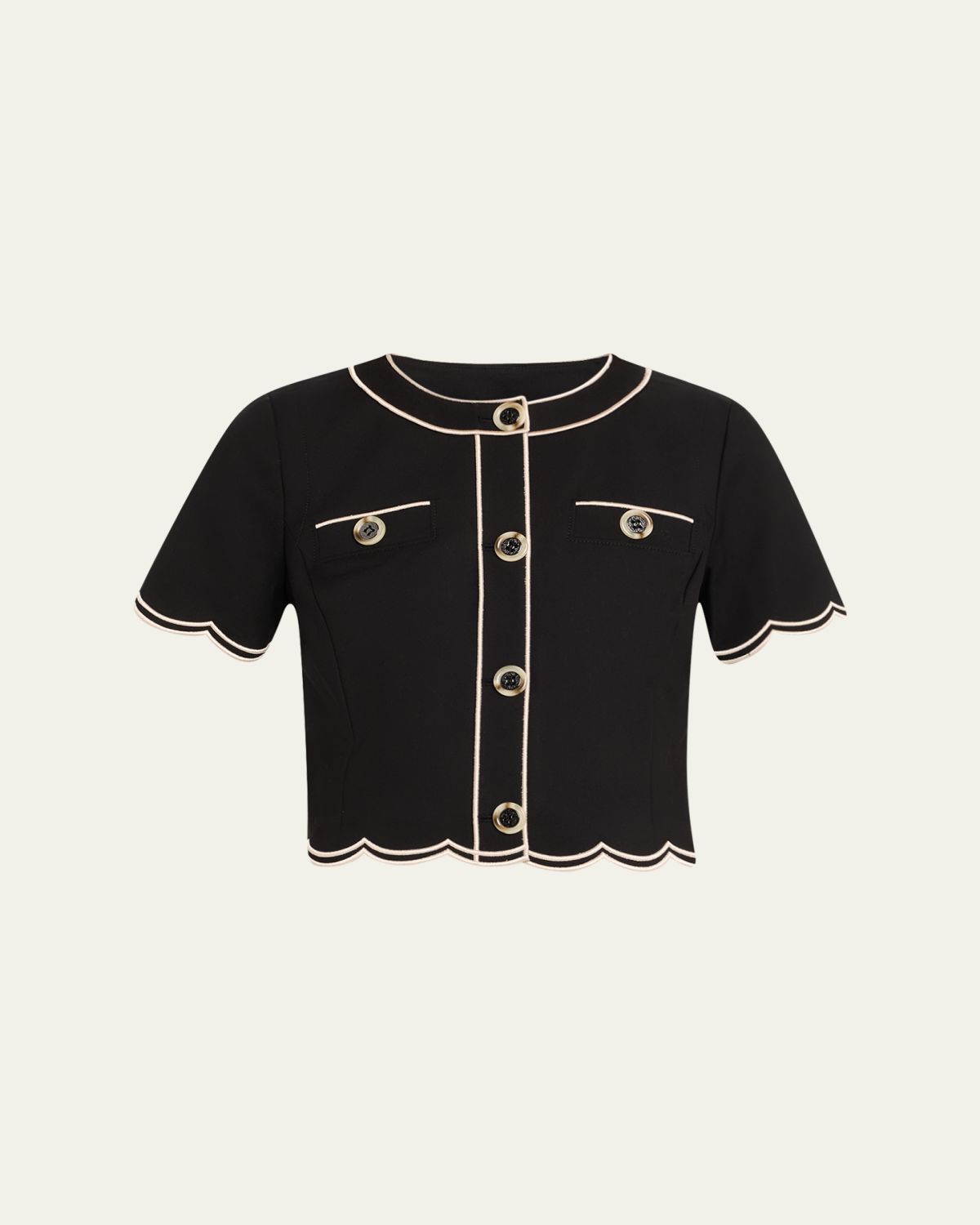 Ramy Brook Sandra Scallop-Trim Top