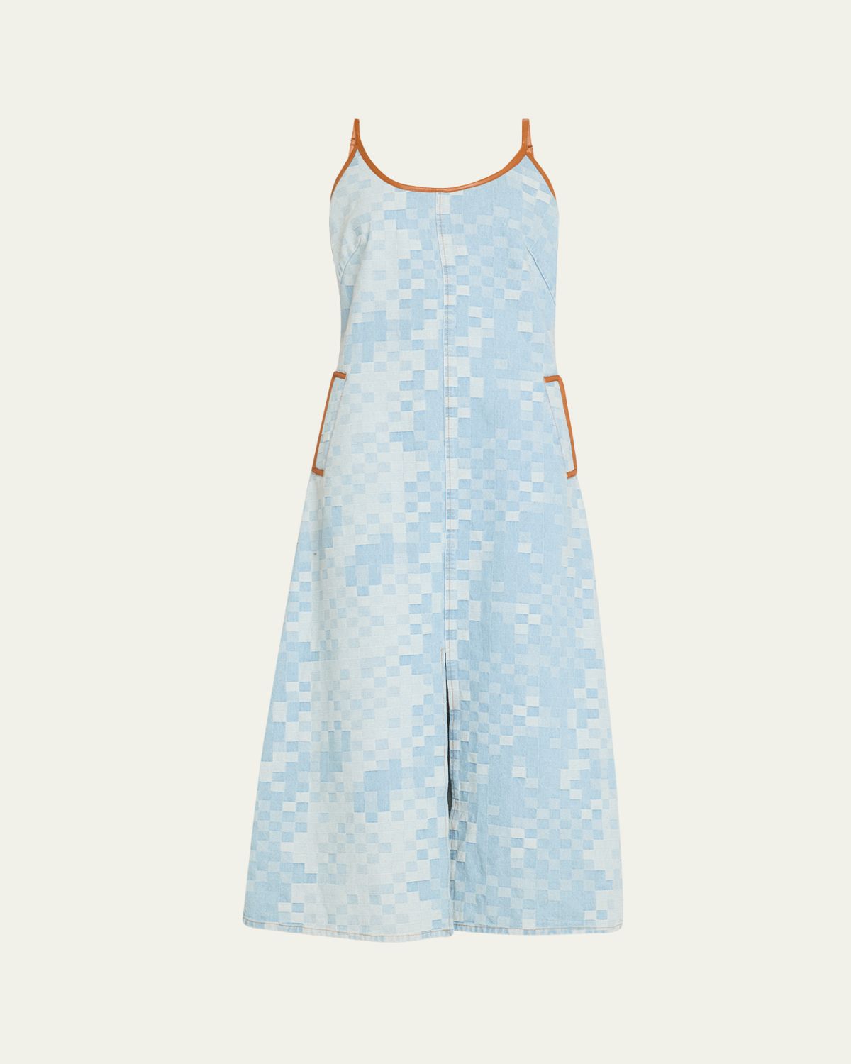 Ramy Brook Luna Checkered Denim Midi Dress
