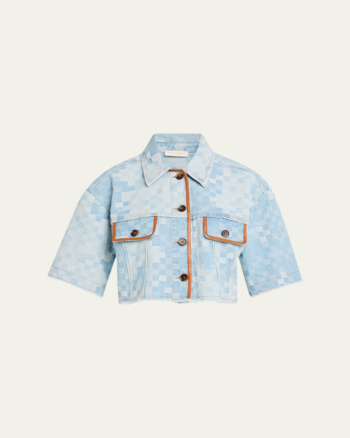 Ramy Brook Melanie Checekered Denim Jacket