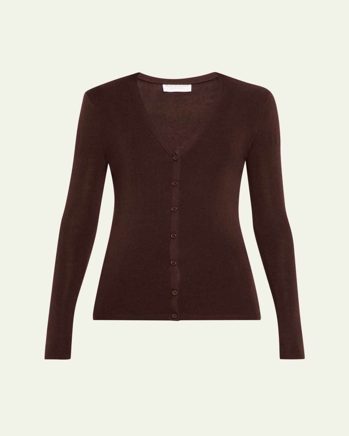 Majestic Filatures Rib Knit Merino Wool-Silk Cardigan
