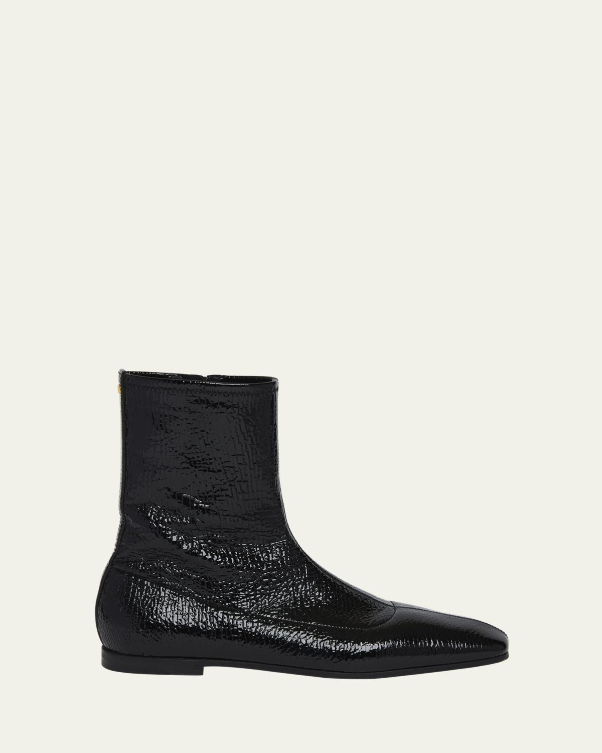 Valentino Garavani Men's Glovely Patent Zip Ankle Boots