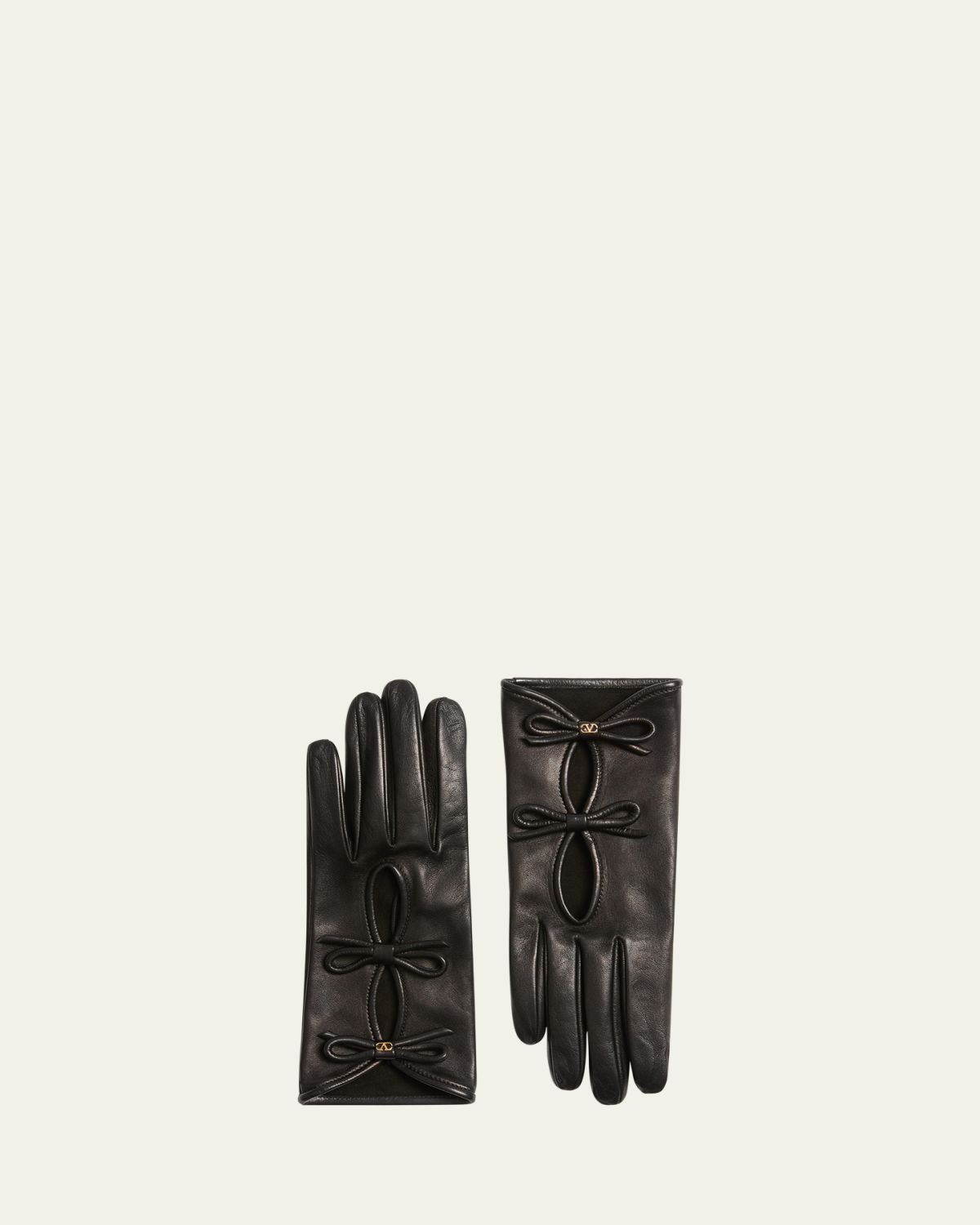 Valentino Garavani VLogo Signature Nappa Leather Bow Gloves