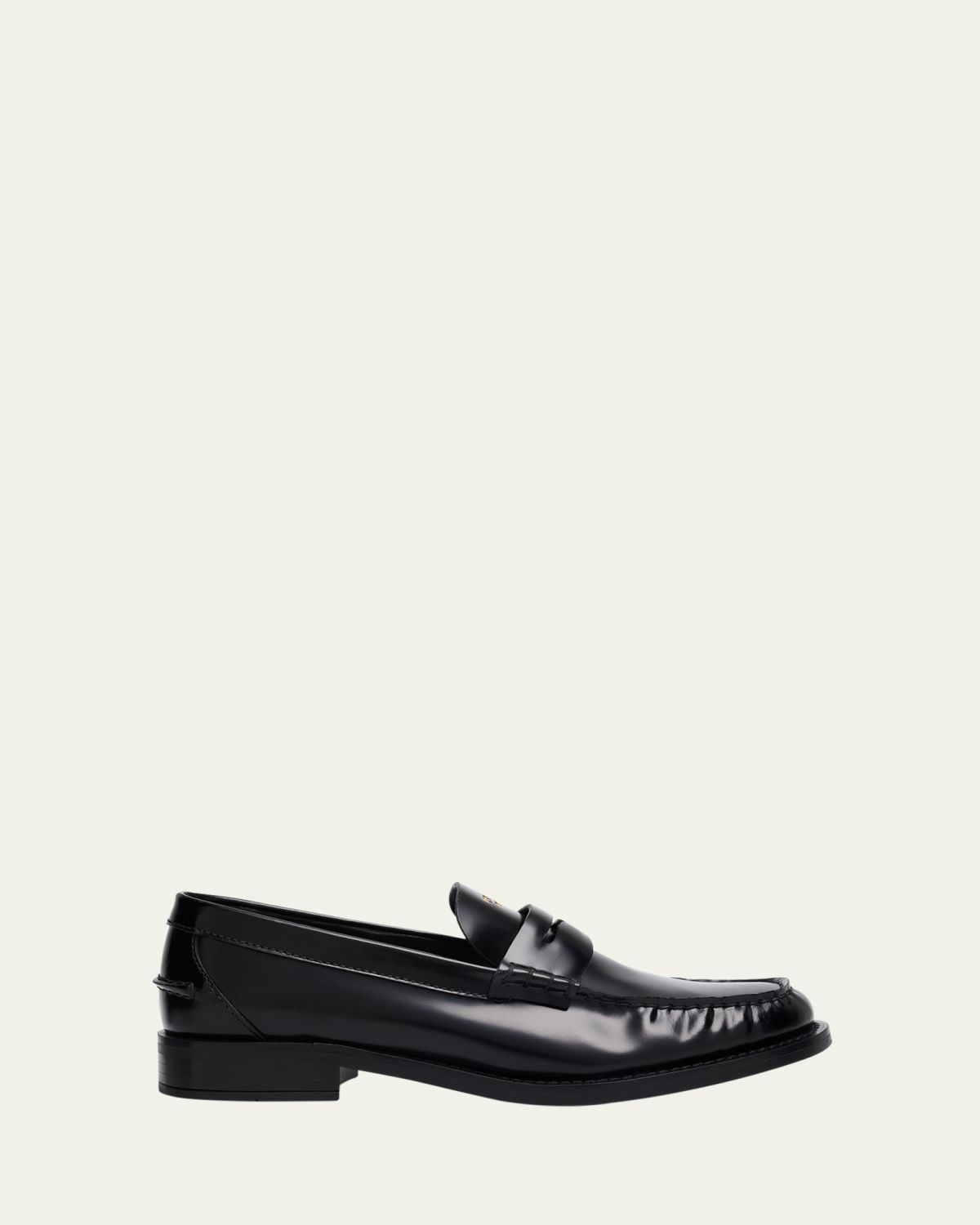 Prada Leather Ruched Penny Loafers | Thumbnail 4