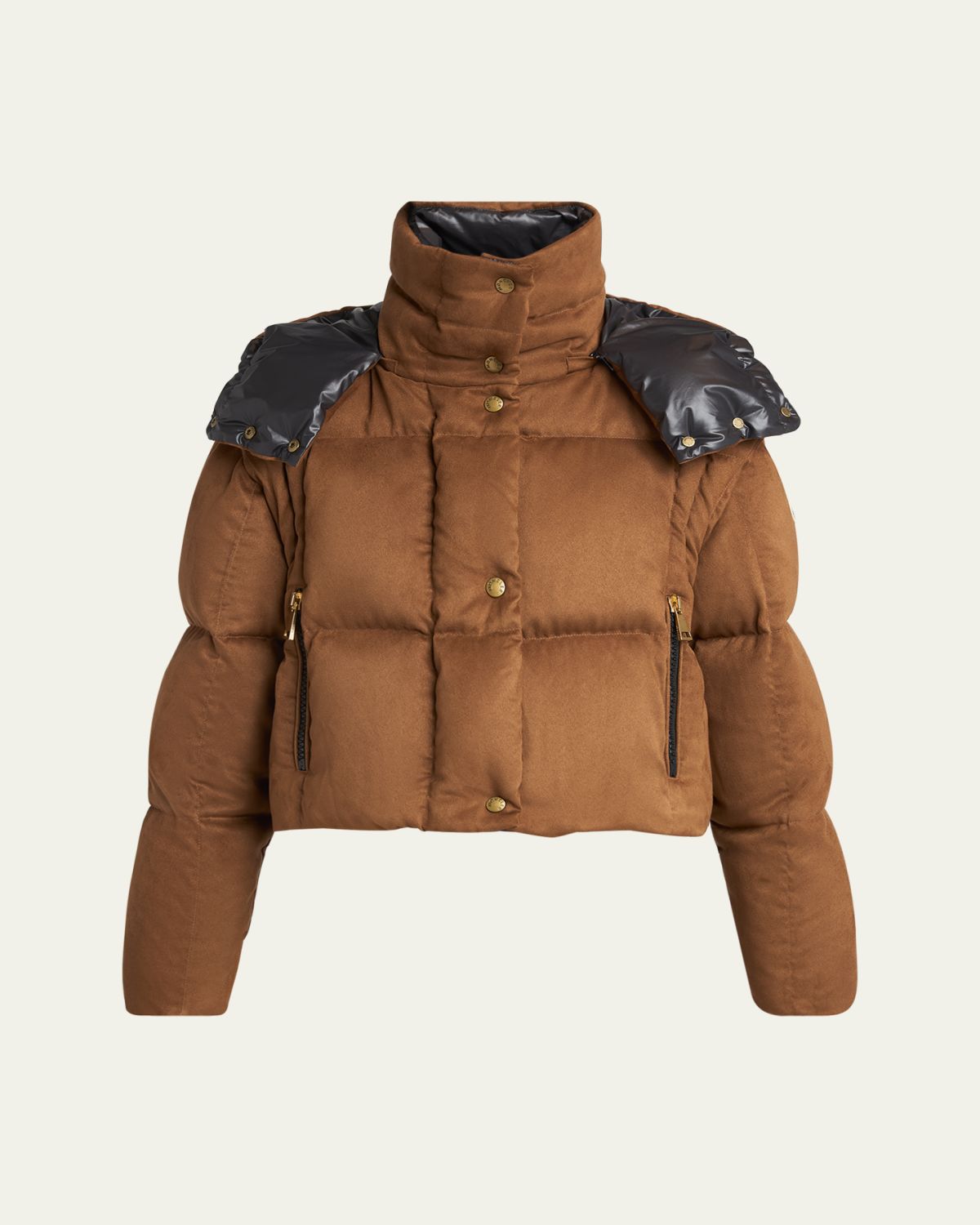 Moncler Paterne Convertible Short Down Jacket with Detachable Hood
