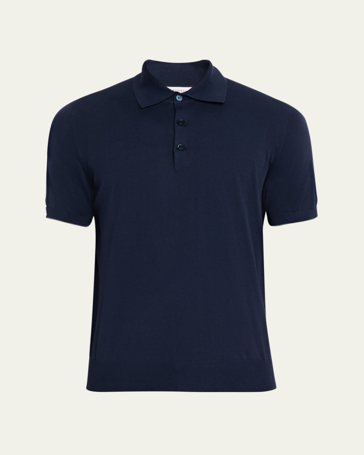 Brunello Cucinelli Men's Cotton Knit Polo Shirt | Thumbnail 6 Brunello Cucinelli Men's Cotton Knit Polo Shirt | Thumbnail 6