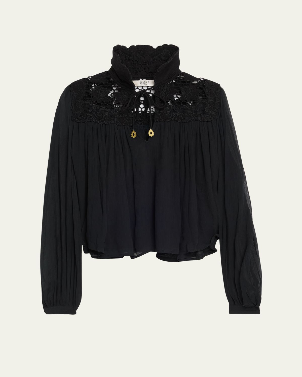 Sea Daphne Long-Sleeve Lace Top