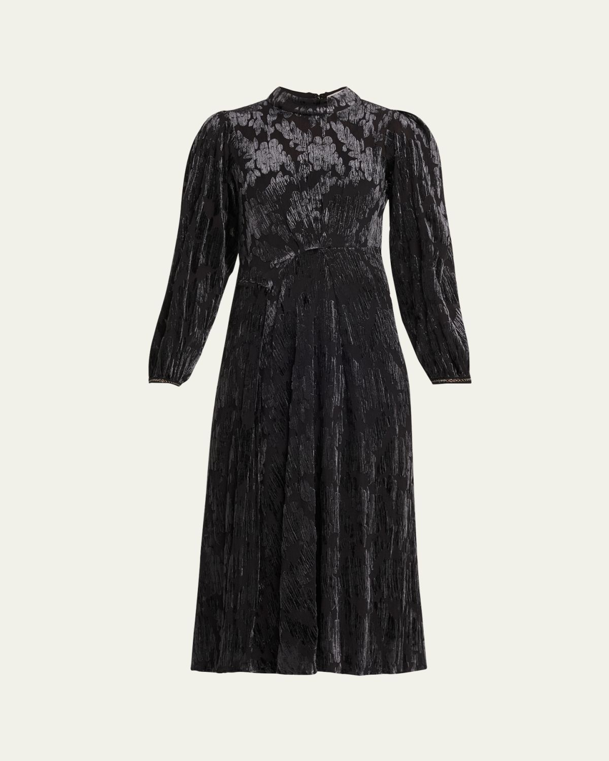 Sea Regine Long-Sleeve Burnout Midi Dress