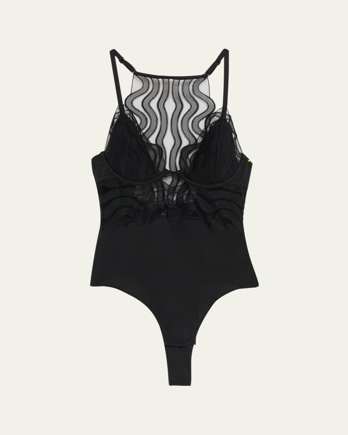 Livy Electra Embroidered Mesh & Microfiber Bodysuit