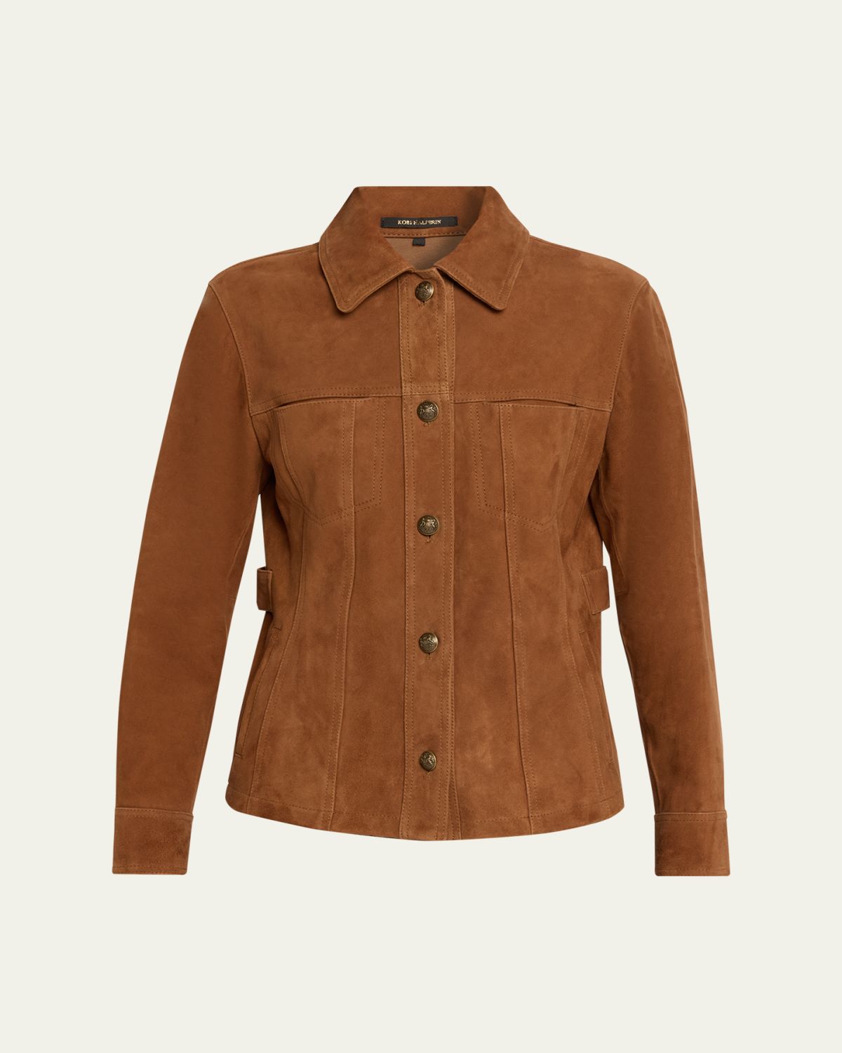 Kobi Halperin Darius Button-Down Suede Blouse