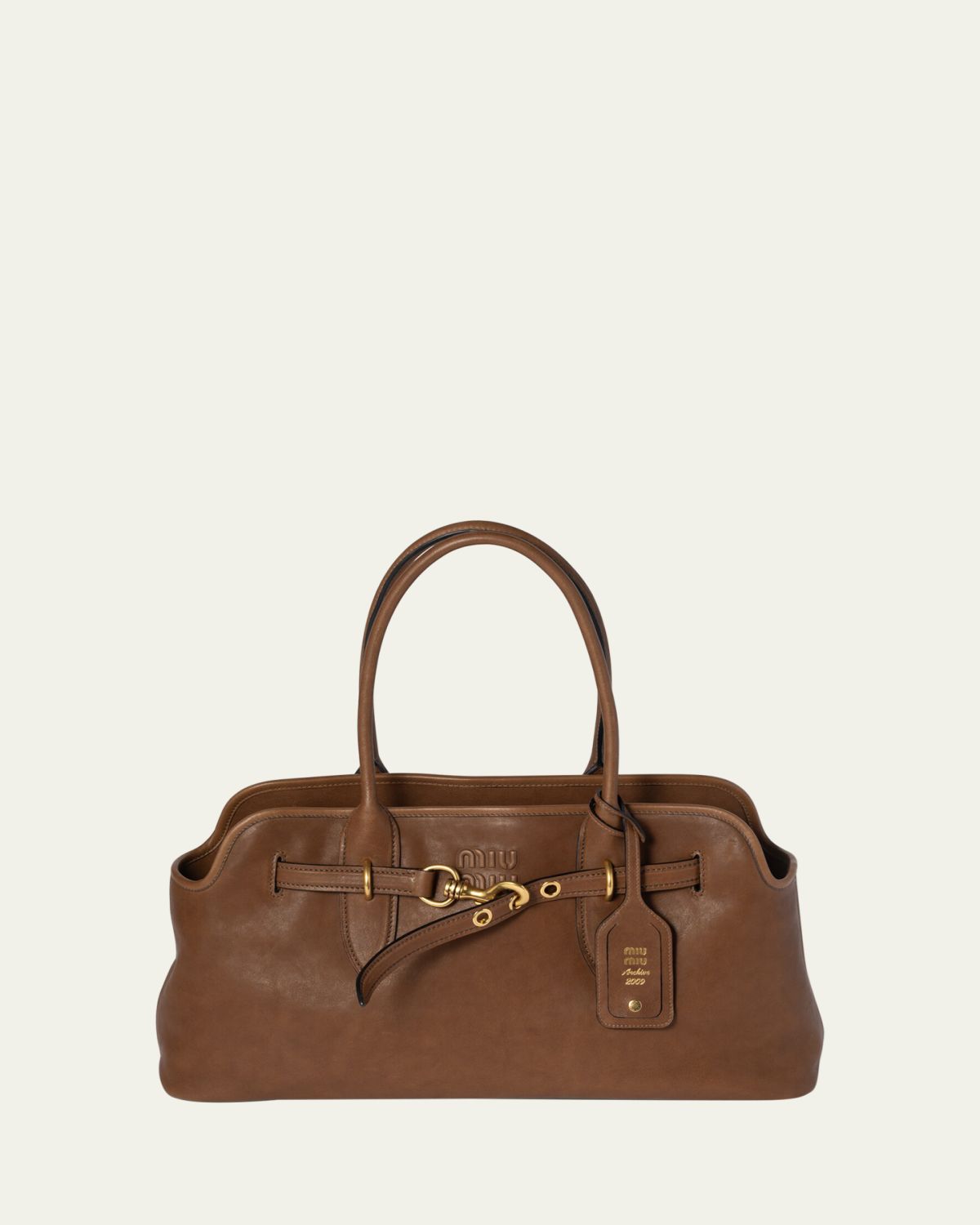 Miu Miu Aventure Lambskin Leather Shoulder Bag