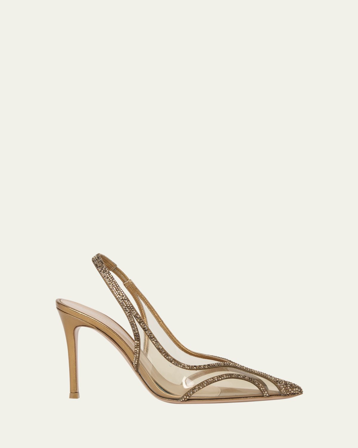 Gianvito Rossi Burma Embellished Plexi Slingback Pumps