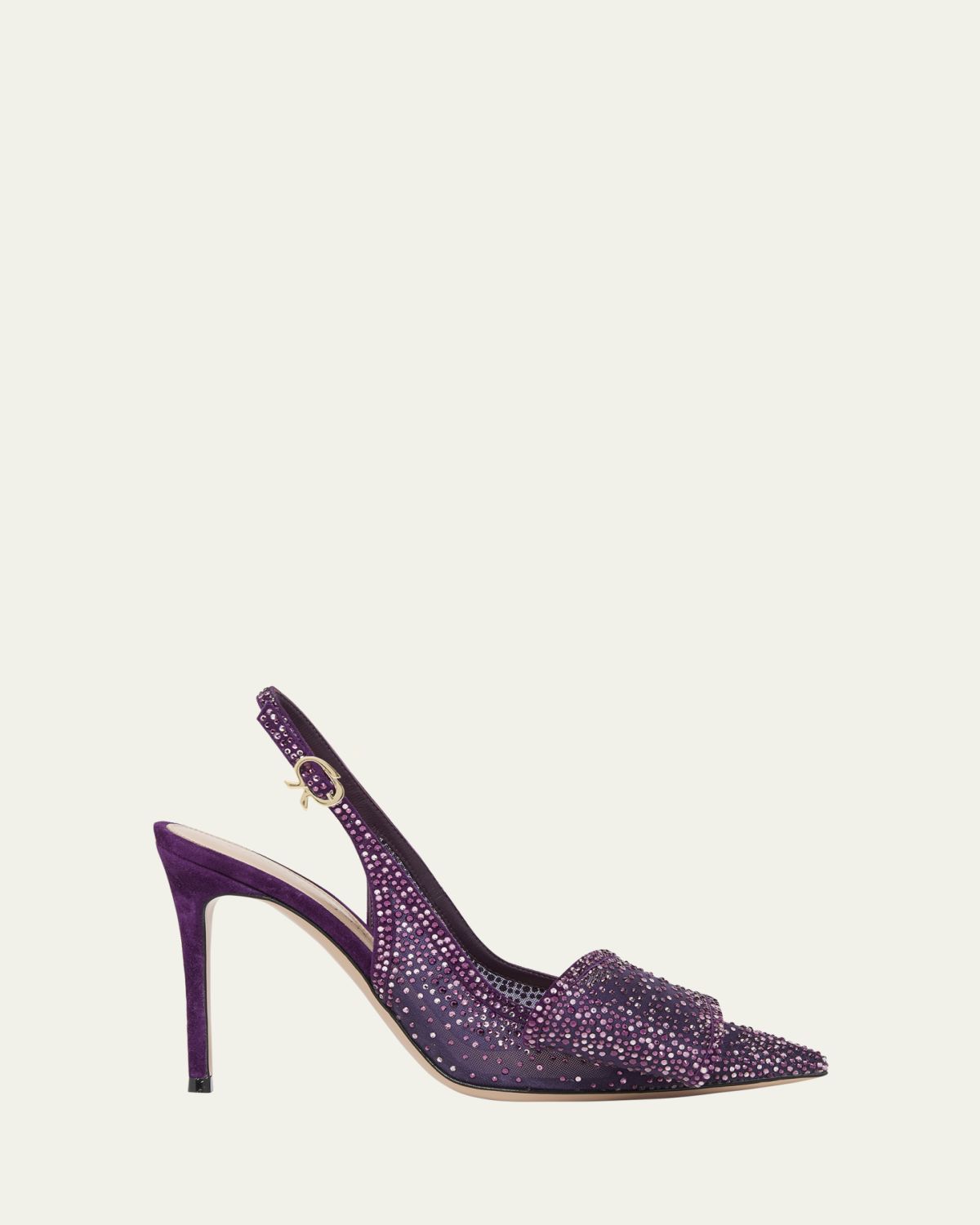 Gianvito Rossi Crystal Organza Slingback Pumps