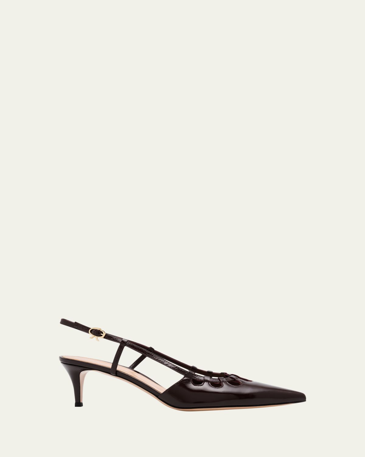 Gianvito Rossi 55mm Cutout Patent Leather Slingback Pumps